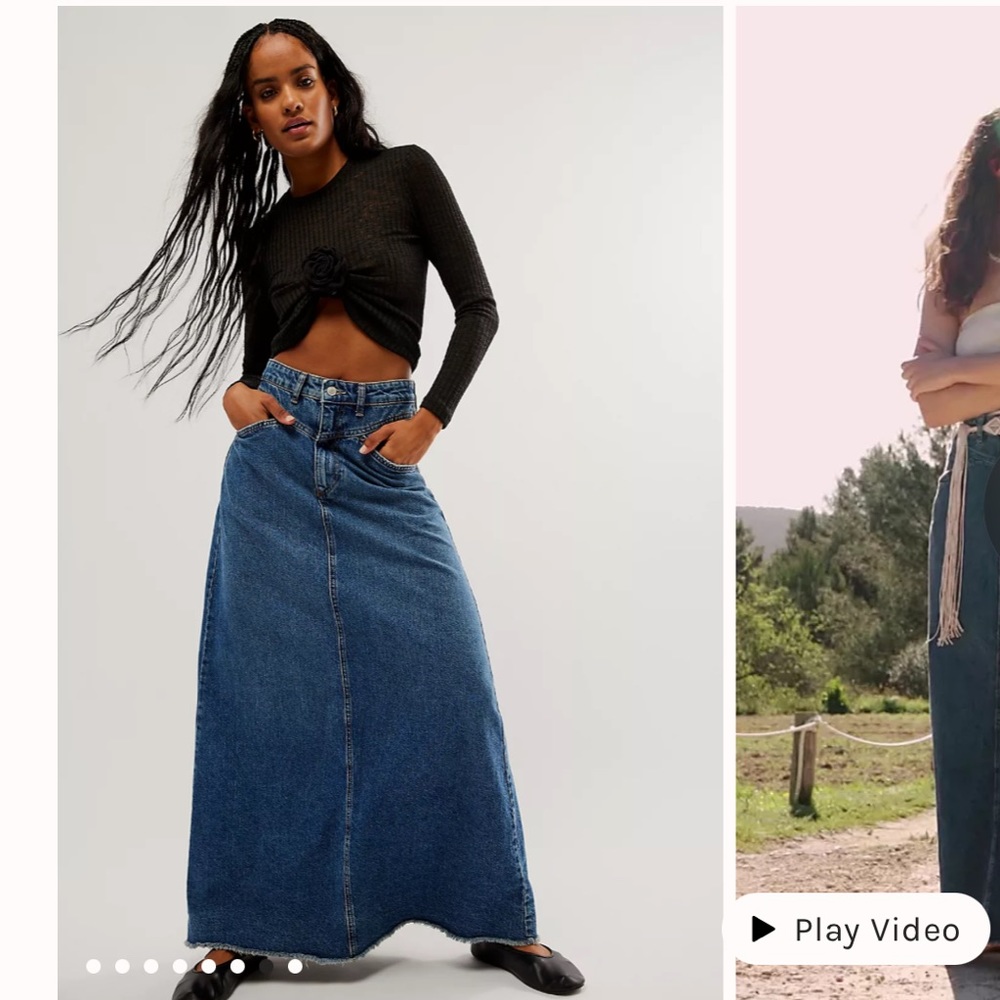 We The Free Come As You Are Denim Maxi Skirt